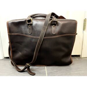 Tusting Levenger Marston Leather Ziptop Briefcase Messenger Bag